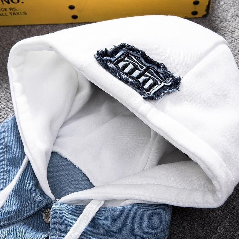 Men Denim Jacket Streetwear Hip Hop Men&#39;s Hooded Jean Jackets Male Casual Loose Outerwear 2022 New Spring Fashion Slim Fit Coat