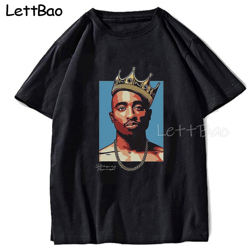 Tupac 2pac Hip Hop Funny T-shirt T Shirt Men Vintage Graphic Novelty Streetwear T Shirt Punk Custom Summer Japanese Kpop Clothes