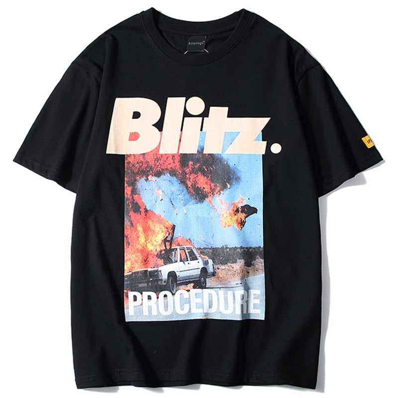 Hip Hop Streetwear T-Shirt Accident Printed