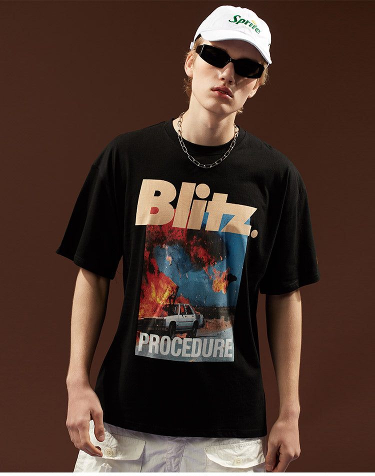 Hip Hop Streetwear T-Shirt Accident Printed