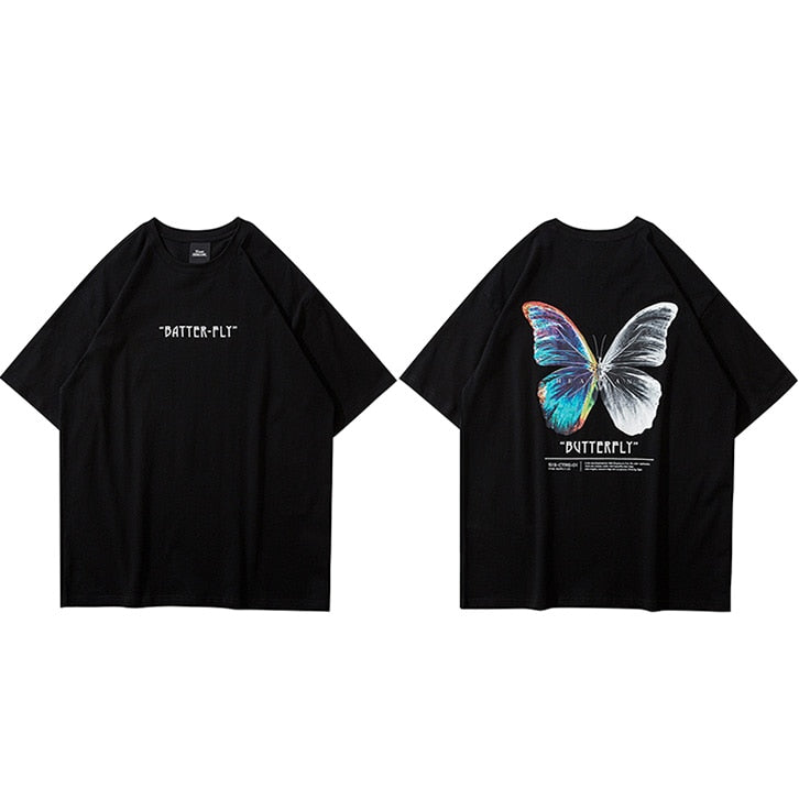 Hip Hop Oversize T-Shirt Butterfly