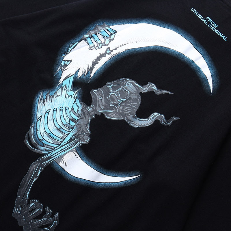 Hip Hop T-Shirt Lightning Skull Moon